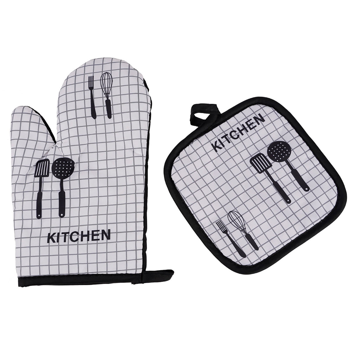 JWDX Oven Mitts Clearance! Oven Mitts and Pot Holders Sets, Heat Resistants Oven Mitts Soft Cotton Lining and Non-Slip Surface Safes for Baking, Cooking, Bbq, Include 1*Glove, 1*Insulation Pad B