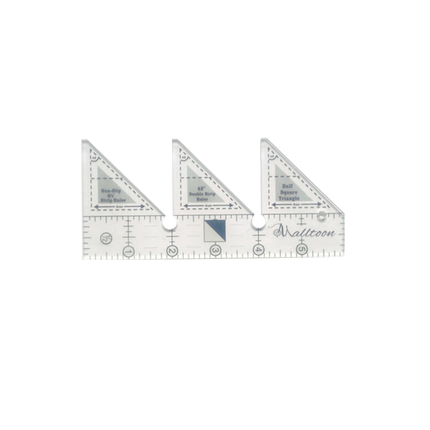 JWDX Measuring Tools Clearance! 45 Degree Sewing Design Ruler A 4 Inches, Creative Ruler Grids 45°Double Strip Ruler Non Slip Quarter Square Triangle Cutting Guide for Sewing, include 1X Ruler B
