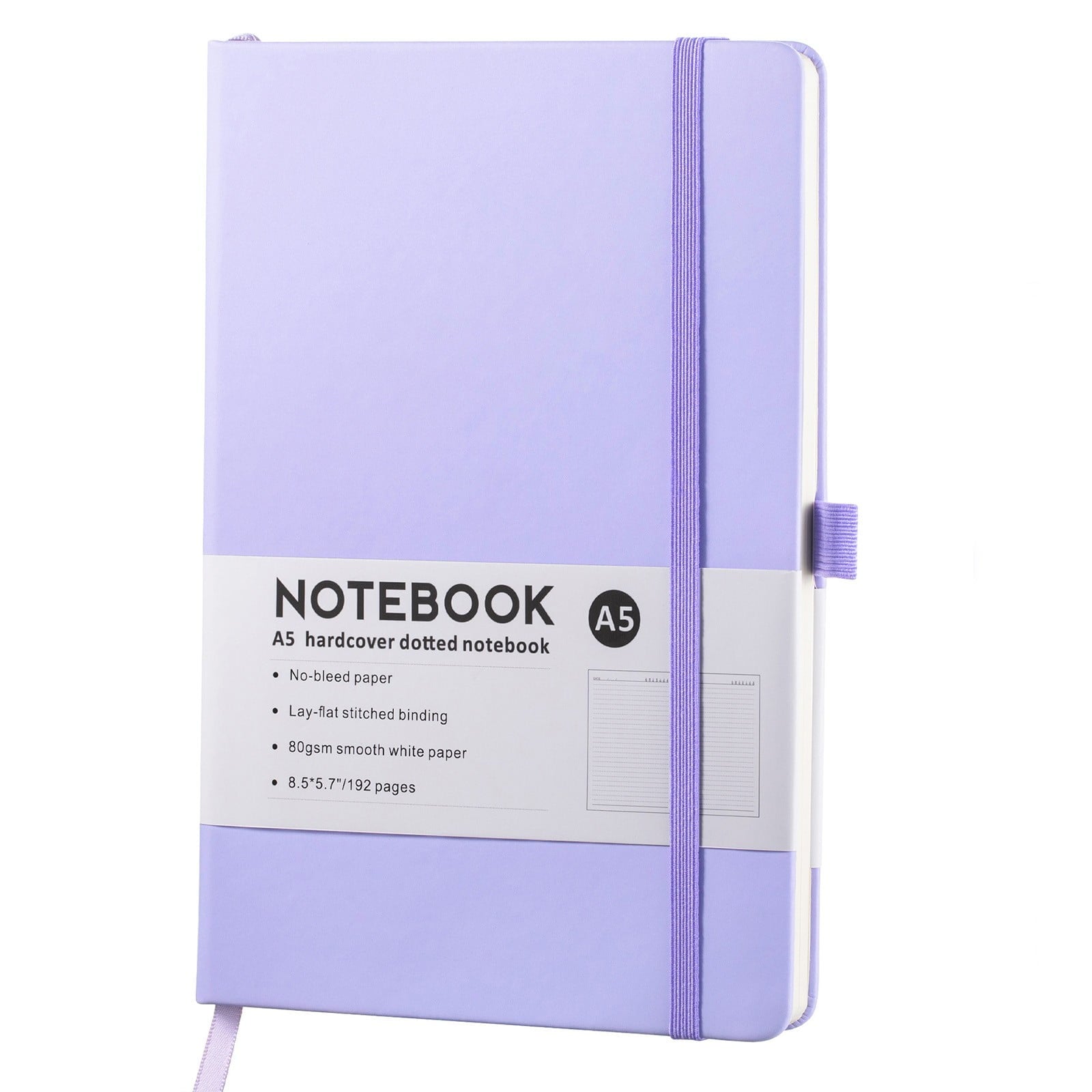 JWDX Notebook Clearance! Simple A5 Notebook Elastic Band Student Diary 96 Sheets, Lined Classic Pocket Notebook Journal Leather Hard Premium Thick Paper with Inner Pocket 3.5 W4-Purple