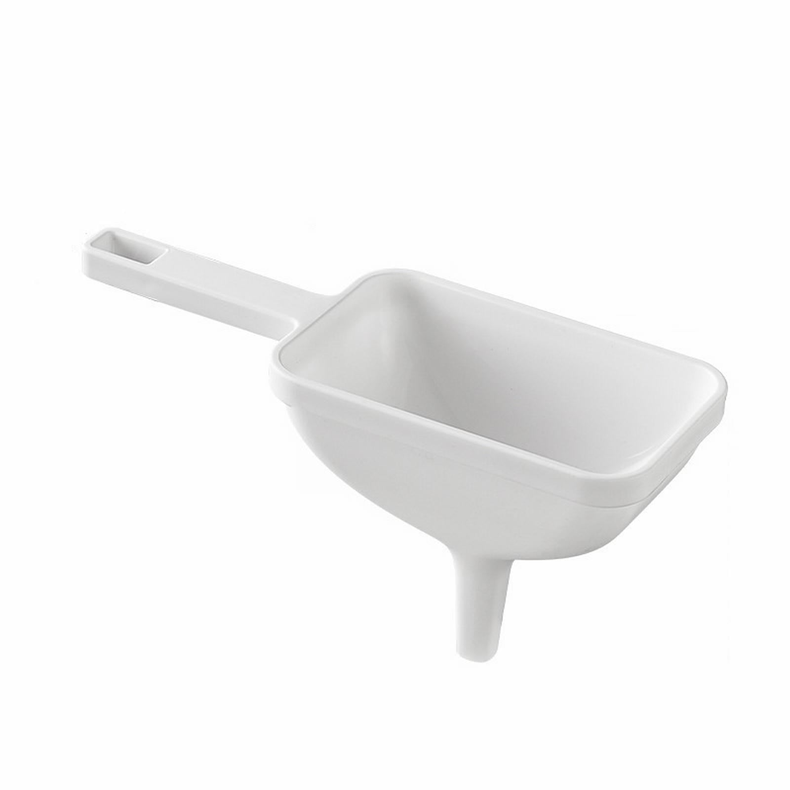 Clearance! Eewia Funnel Kitchen Funnel Washable Multipurpose Funnel for Liquid Oils Dry Ingredients, Rectangular Funnel with Handle White