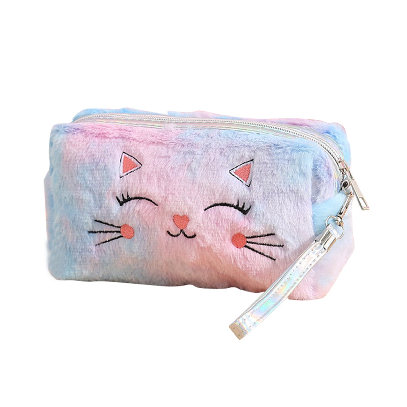 Clearance Back to School Supplies! JWDX Colorful Fluffy Cat Pvc Cosmetic Bag C, for Dormitories, Apartments, Shared Spaces and Study Areas (Include: 1X Package) Clearance Sale C