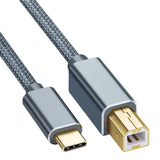 Wmool USB Type-C to USB B 2.0 Printer Cable Scanner Laptop; Gray