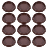 Ortofally Round Furniture Castor Cup Set: 12pcs Non Skid Wheel Caster Cups Furniture Pad Floor Protectors Caster Cups 12.00X4.00X3.00CM Brown