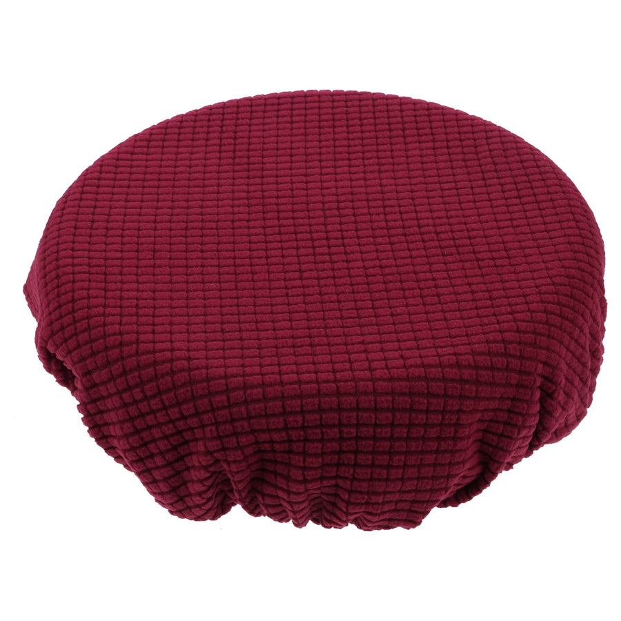 Ortofally Bar Stool Covers Stretchy Round Chair Covers Slipcover Washable Stool Cushion Elastic Bar Chair Covers Grey 27.5X17.5X6CM Dark Red