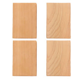 Ortofally 4pcs Rectangule Wooden Board Thicken Blank Unfinished Wood Cutout Smooth Cutting Plaque For DIY Crafts Project 6x4x1.2cm Light Brown