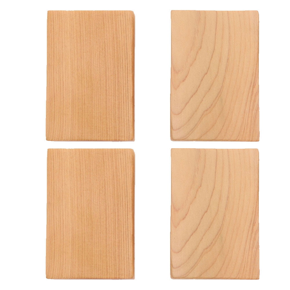 Ortofally 4pcs Rectangule Wooden Board Thicken Blank Unfinished Wood Cutout Smooth Cutting Plaque For DIY Crafts Project 6x4x1.2cm Light Brown
