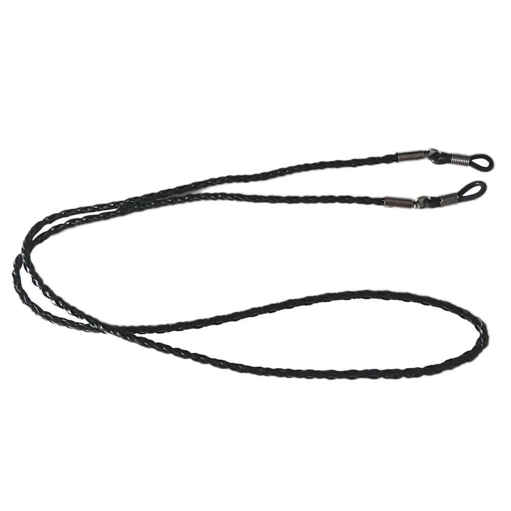 Ortofally Eyeglasses Holder Strap Cord Leather Eyeglasses String Holder Chain Necklace Glasses Cord Lanyard Eyeglass Retainer for Men Women Kids(Black) 70.00X0.22X0.22CM Black