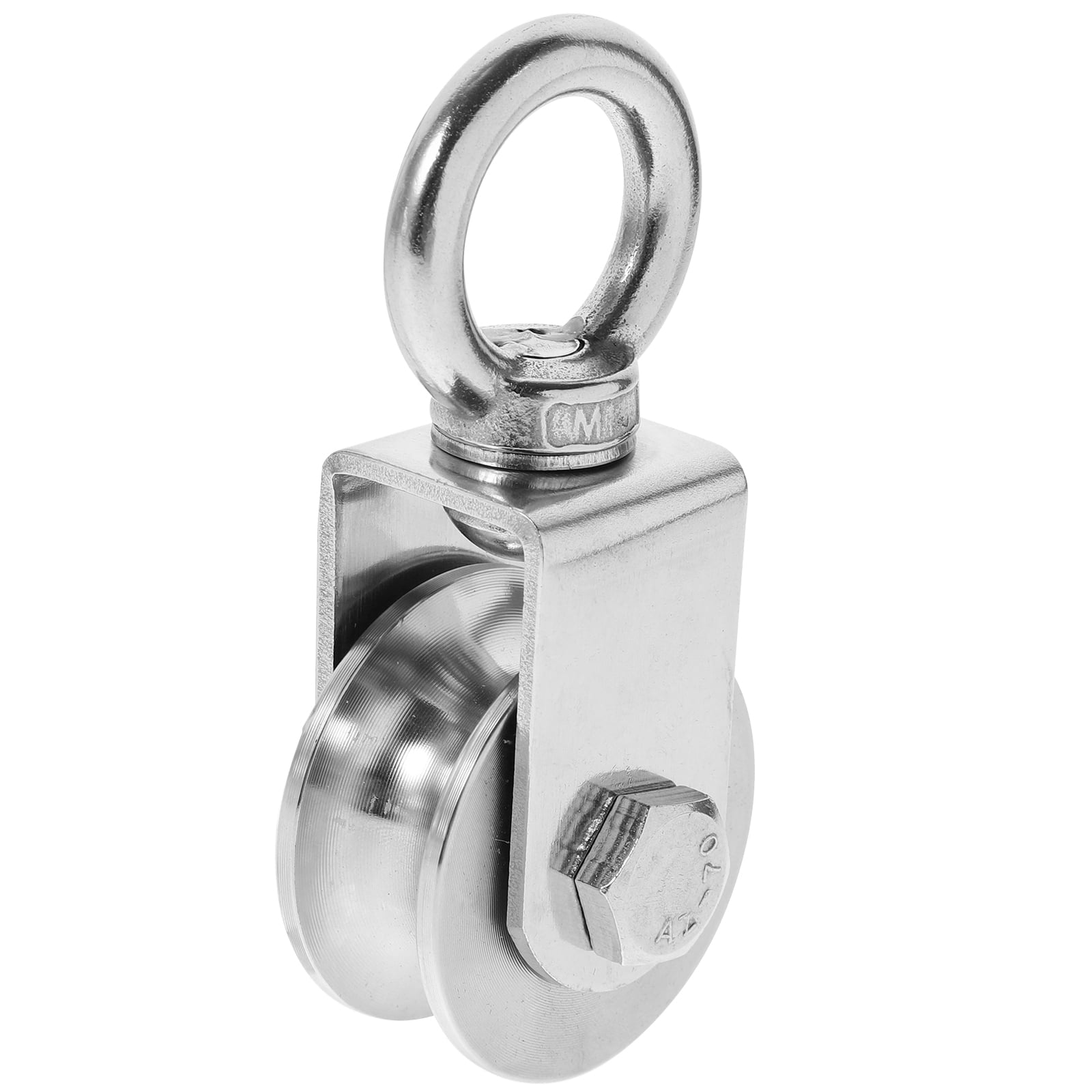 Ortofally Heavy Duty Traction 201 Stainless Steel Swivel Pulley Silent U Type Cable Pulley 10.7X4.8X4.5CM Silver