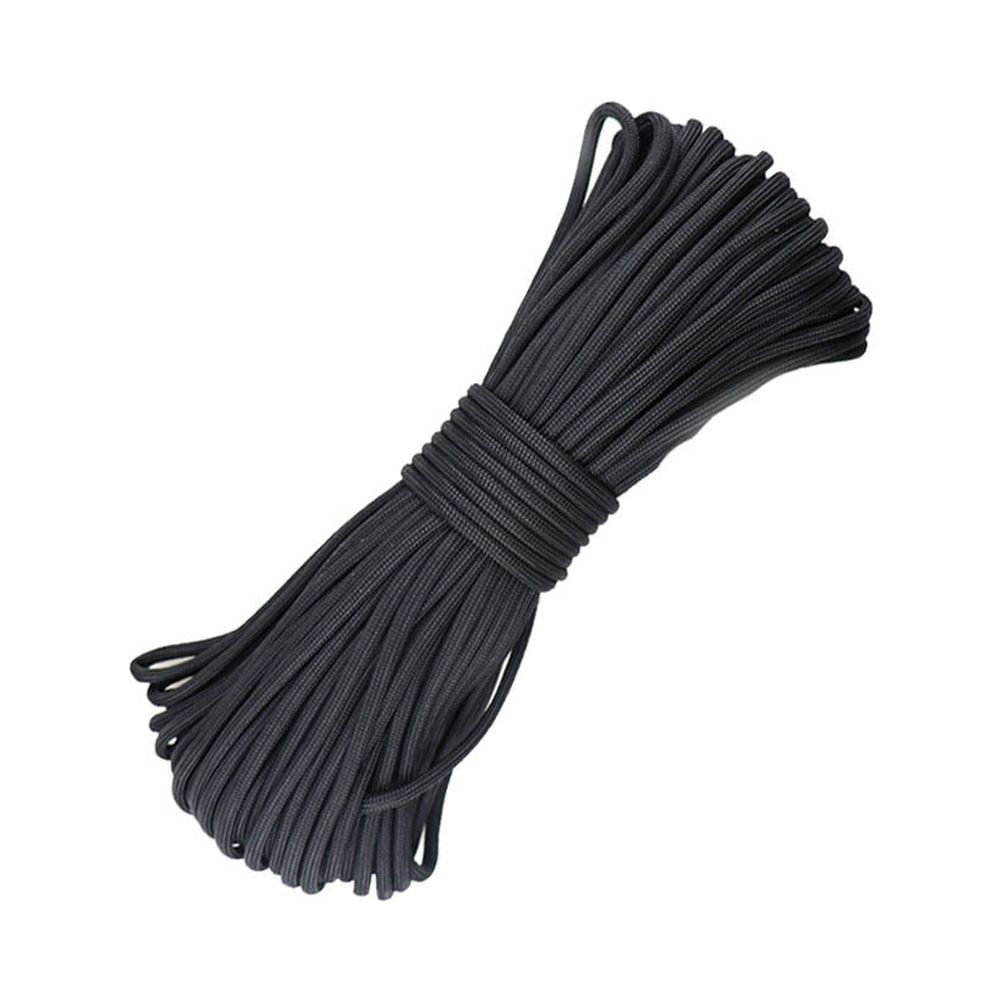 Ortofally Nylon Parachute Cord Braid Nylon Rope Nylon Twine Rope Cord for Crafts Tie- Downs Camping 4.0mm x 15m 0.4X0.4 Black