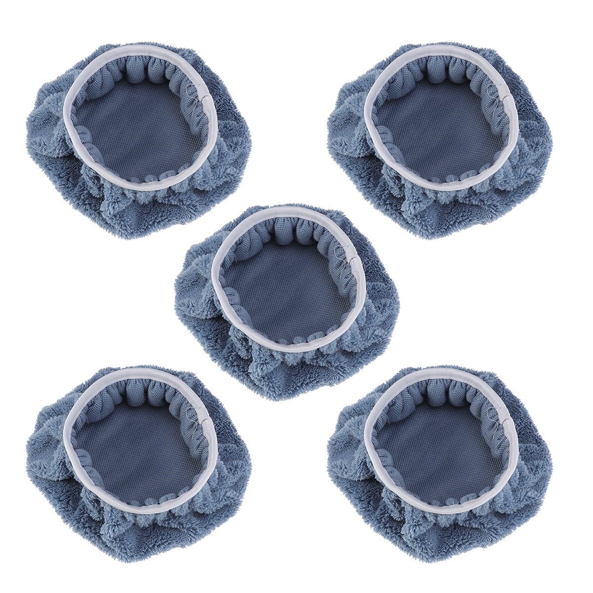 Ortofally 5 PCS Car Polishing Waxing Coral Fleece Bonnets Pads - 9-10 inch (Grey) Grey