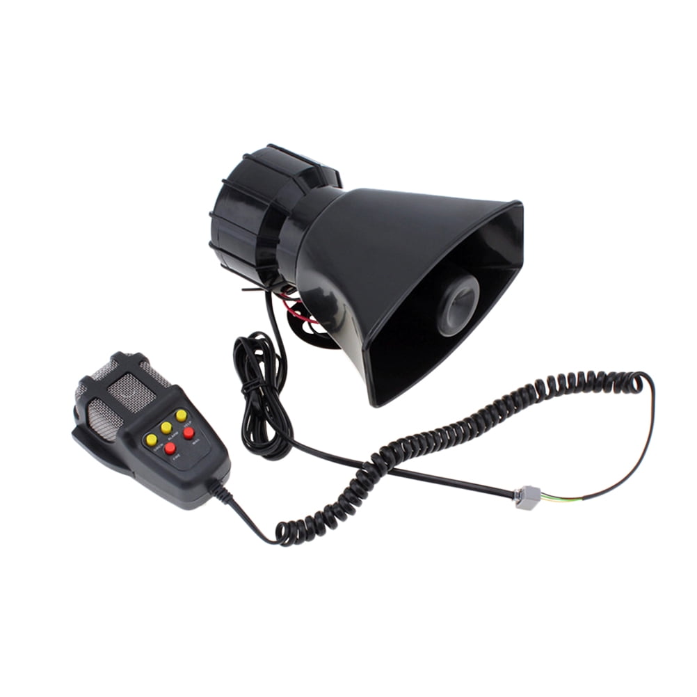 Ortofally 100W 12V 5 Sound Square Opening Electric Horn Loud Speaker Warning Alarm for Car Moped Motorcycle (Black) Black