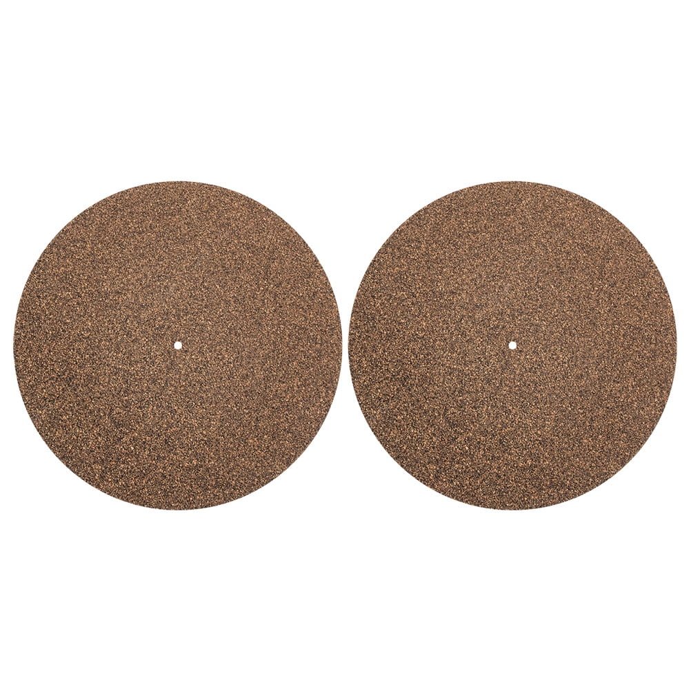 Ortofally 2Pcs Turntable Mat Cork Turntable Mat Cork Non-Slip Anti-Static Cork Mats Music Supply 29.70X29.70X0.10CM Brown