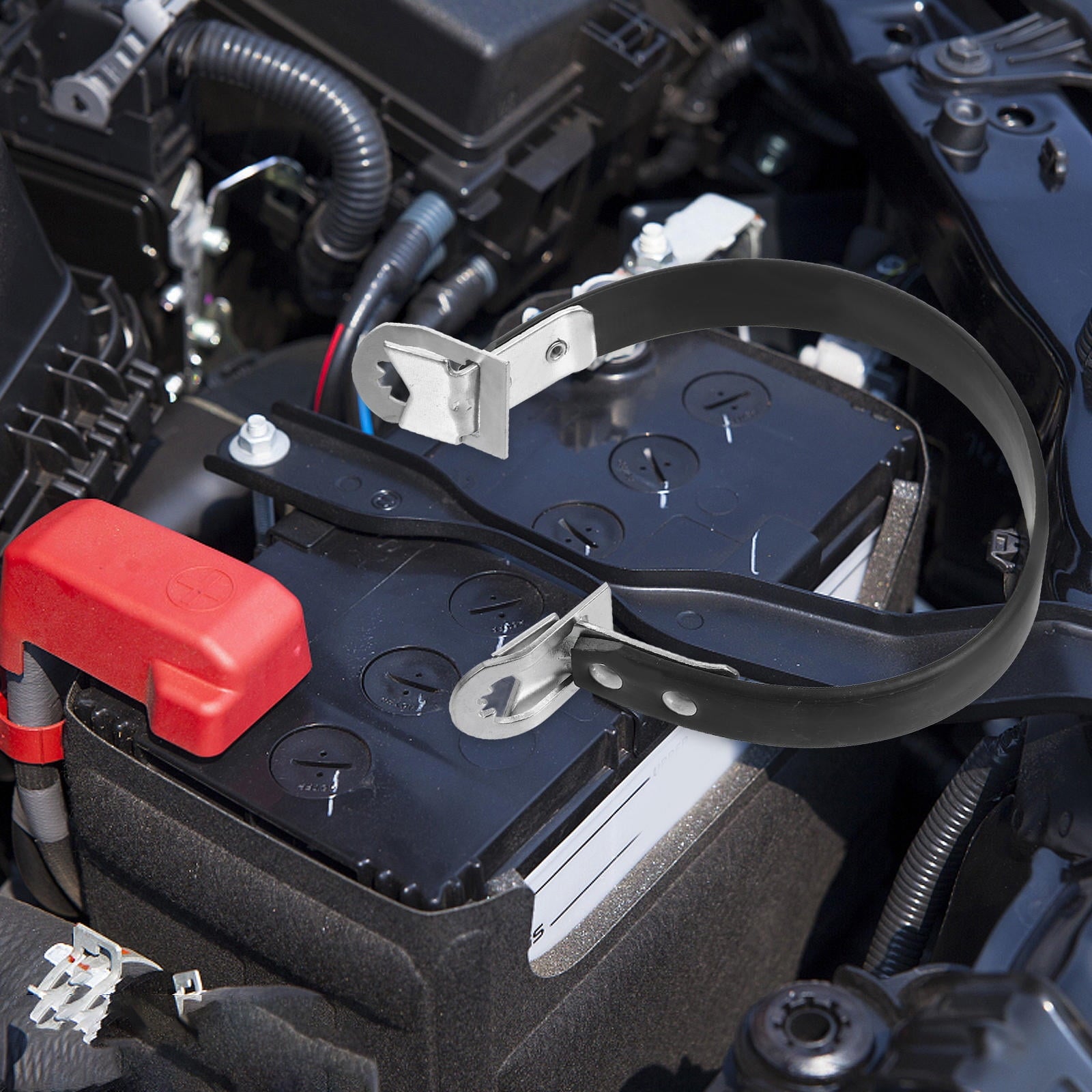 Worgeous 2 Pcs Battery Portable Handle Carrying Strap Automotive Carrier Black