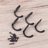 SWETRACE Screw Mounted Wall Hook Black Alloy 15-Pcs Home Use