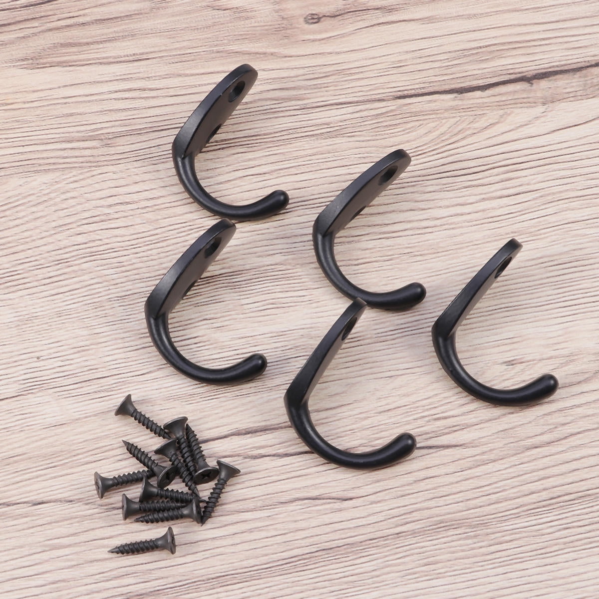 SWETRACE Screw Mounted Wall Hook Black Alloy 15-Pcs Home Use