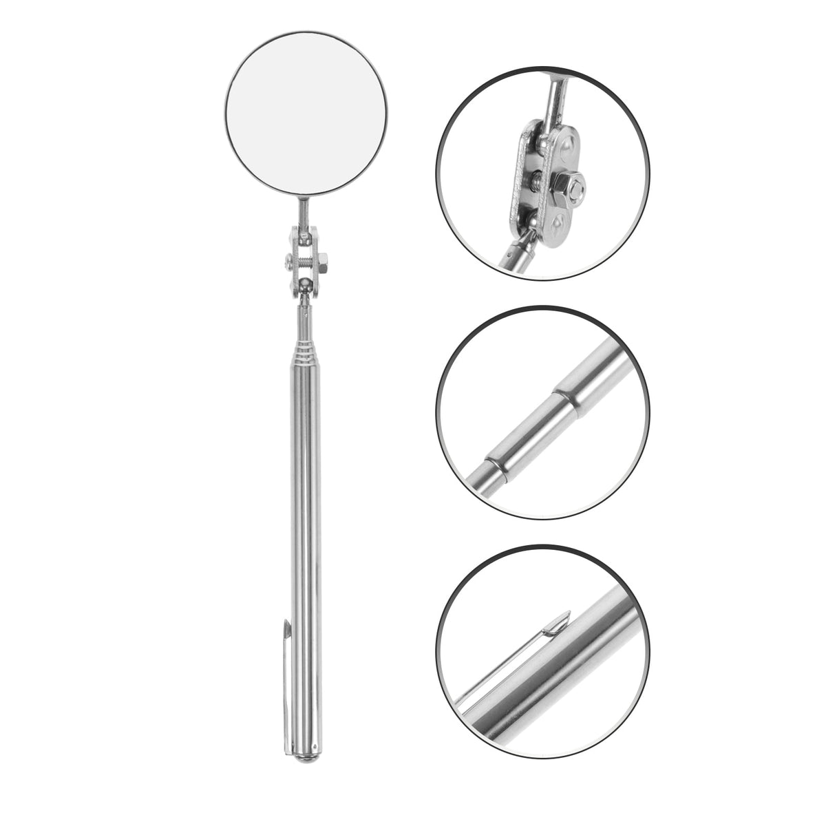 SWETRACE Extending Inspection Mirror Telescoping Mirror Tool Metal 1Set for Pipeline Inspection