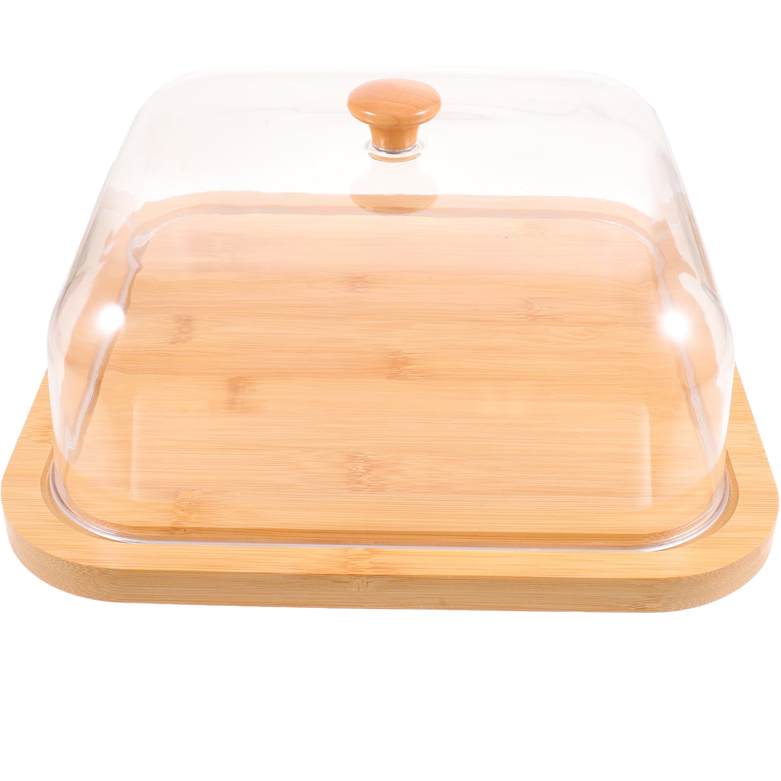 SWETRACE Bamboo Cake Serving Set Food Cover With Elegant Design For Set 10.2X10.2X5.1In