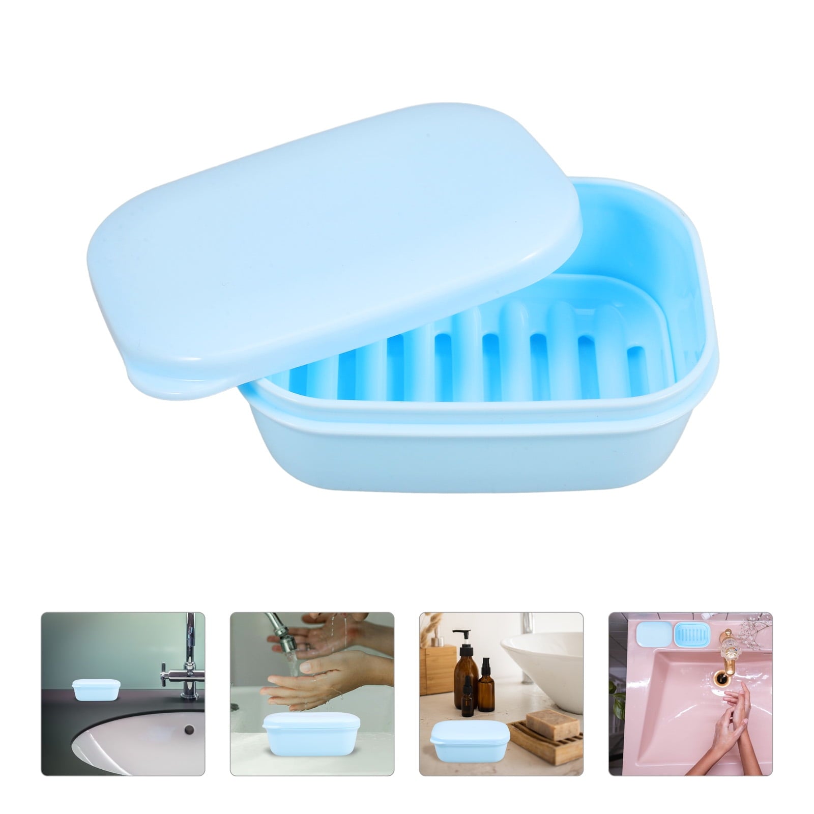 SWETRACE 1Pack -Blue ABS Waterproof Soap Holders for Men Women