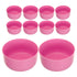 SWETRACE 10Pcs Round Pink Plastic Bowls for Soup and Rice Reusable Home Use