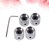 SWETRACE 4Pcs Metal Hexagon Knobs for Guitar Volume Control Silver 1.8 x 1.8 x 0.73in