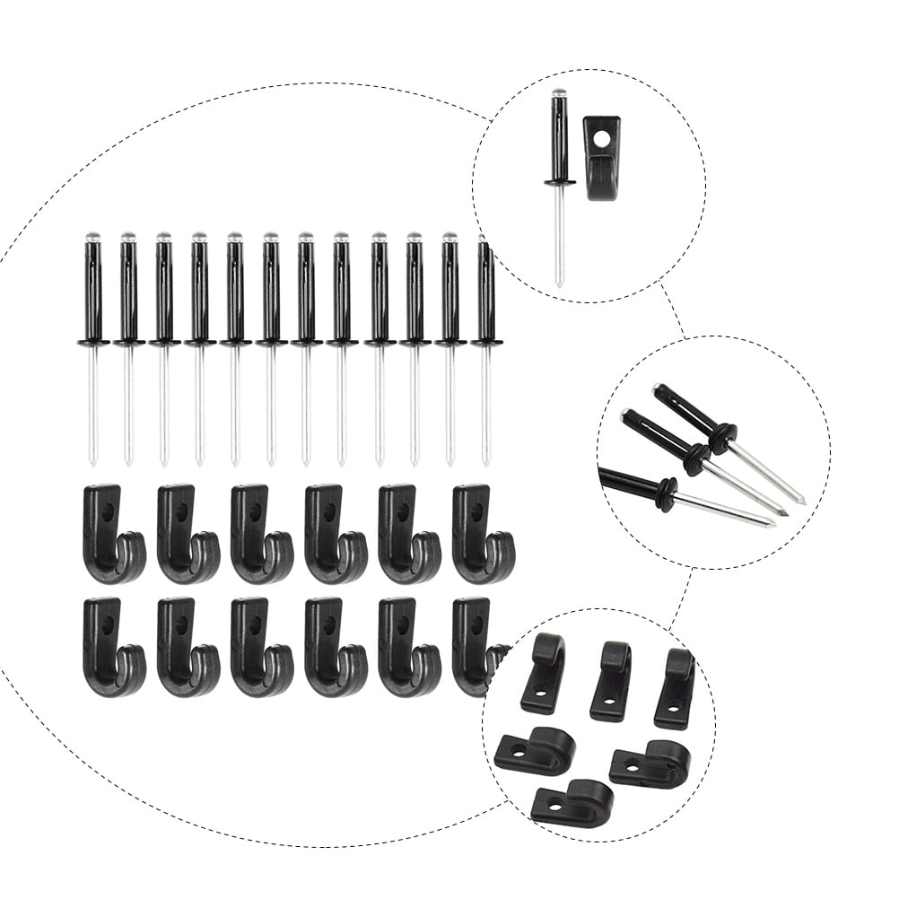 SWETRACE Kayak J Hooks with Rivits 12 x Rivets Lightweight Portable for Canoeing