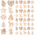 SWETRACE 100Pcs Small Wood Holiday Cutouts Unfinished Wood Slices Diy Wood Chips For Christmas Decorations