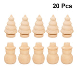 SWETRACE 20Pcs Diy Wooden Dolls Craft Mini Ornaments Light Yellow Snowman Figurines Miniature For Children