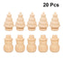 SWETRACE 20Pcs Diy Wooden Dolls Craft Mini Ornaments Light Yellow Snowman Figurines Miniature For Children