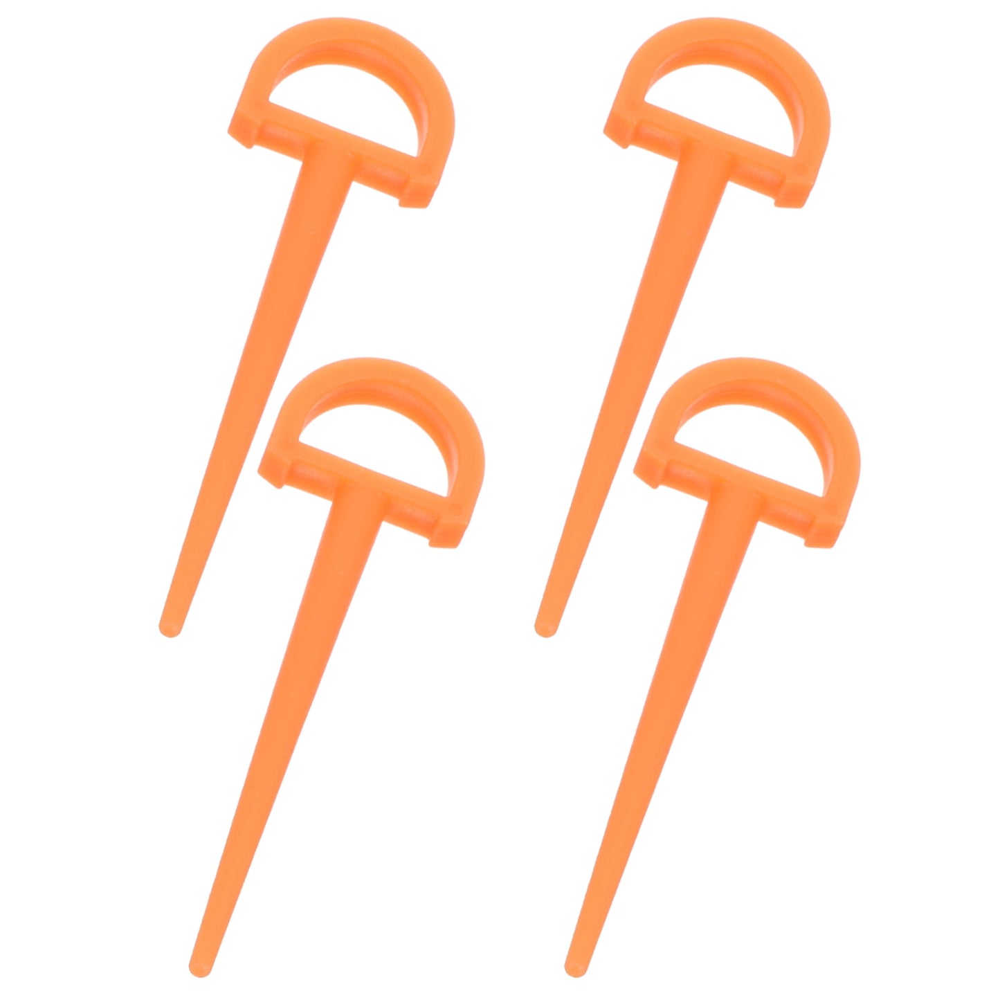 SWETRACE 4Pcs Ground Stakes in Orange Plastic for Tents and Outdoor Gear 3.5in