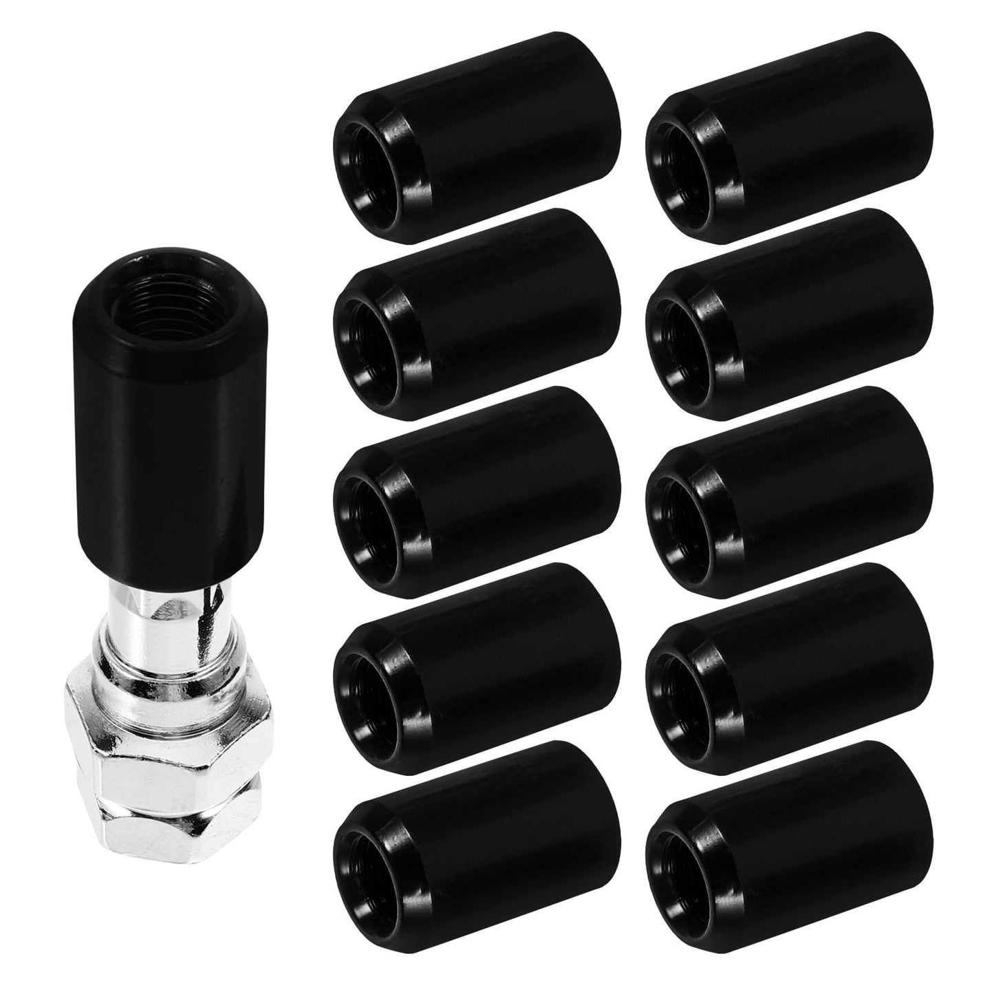 SWETRACE 16X Lug Nuts Black Aluminium Alloy Car Wheel Nut Covers Daily Use
