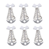 SWETRACE 6Pcs Stainless Steel Fishbone Tent Pegs for Outdoor Camping with Tent Rope Buckle 3.1x1.6x1.2in