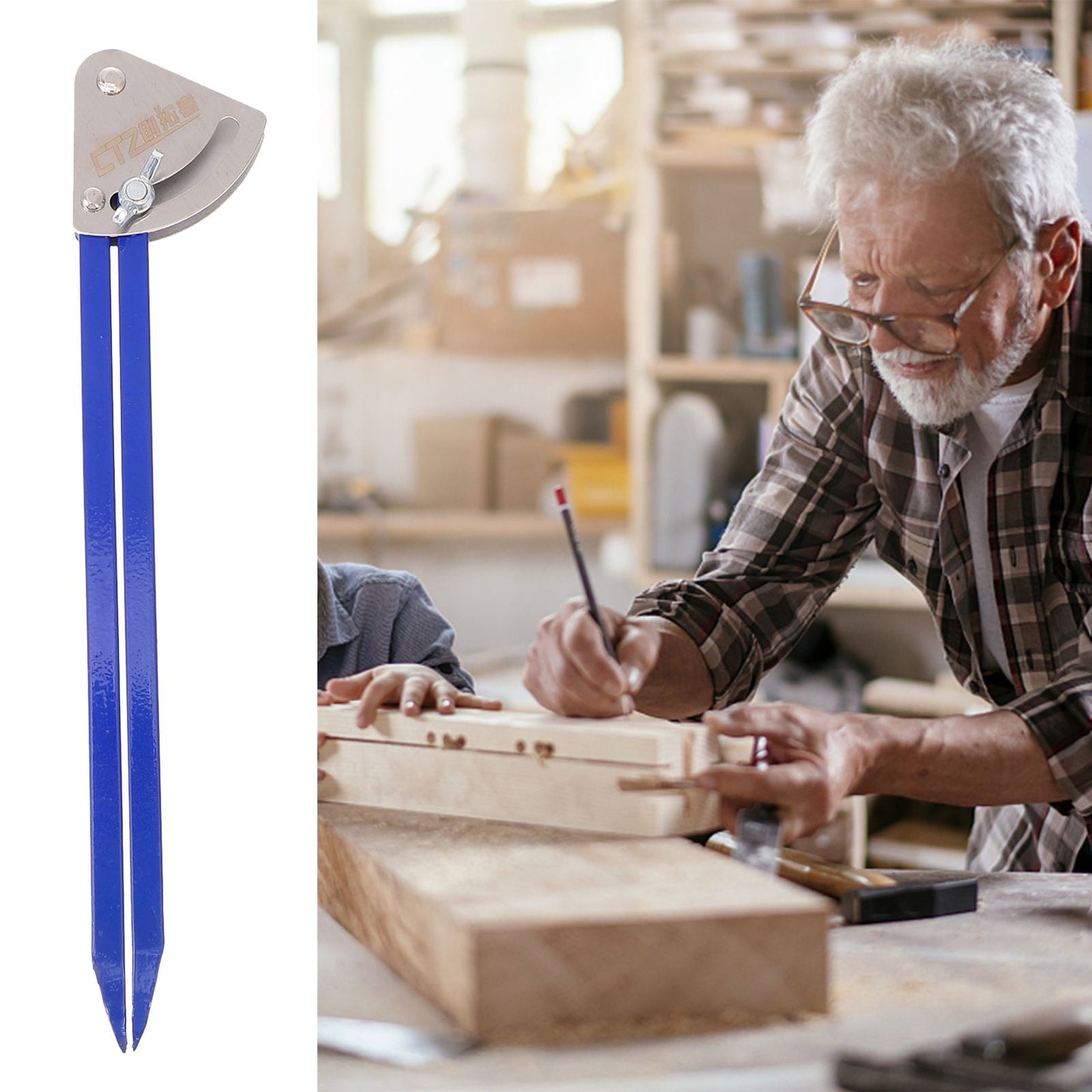 SWETRACE 1Pcs Blue Parallel Marking Gauge Tool Steel for Woodworking 9.8x2in