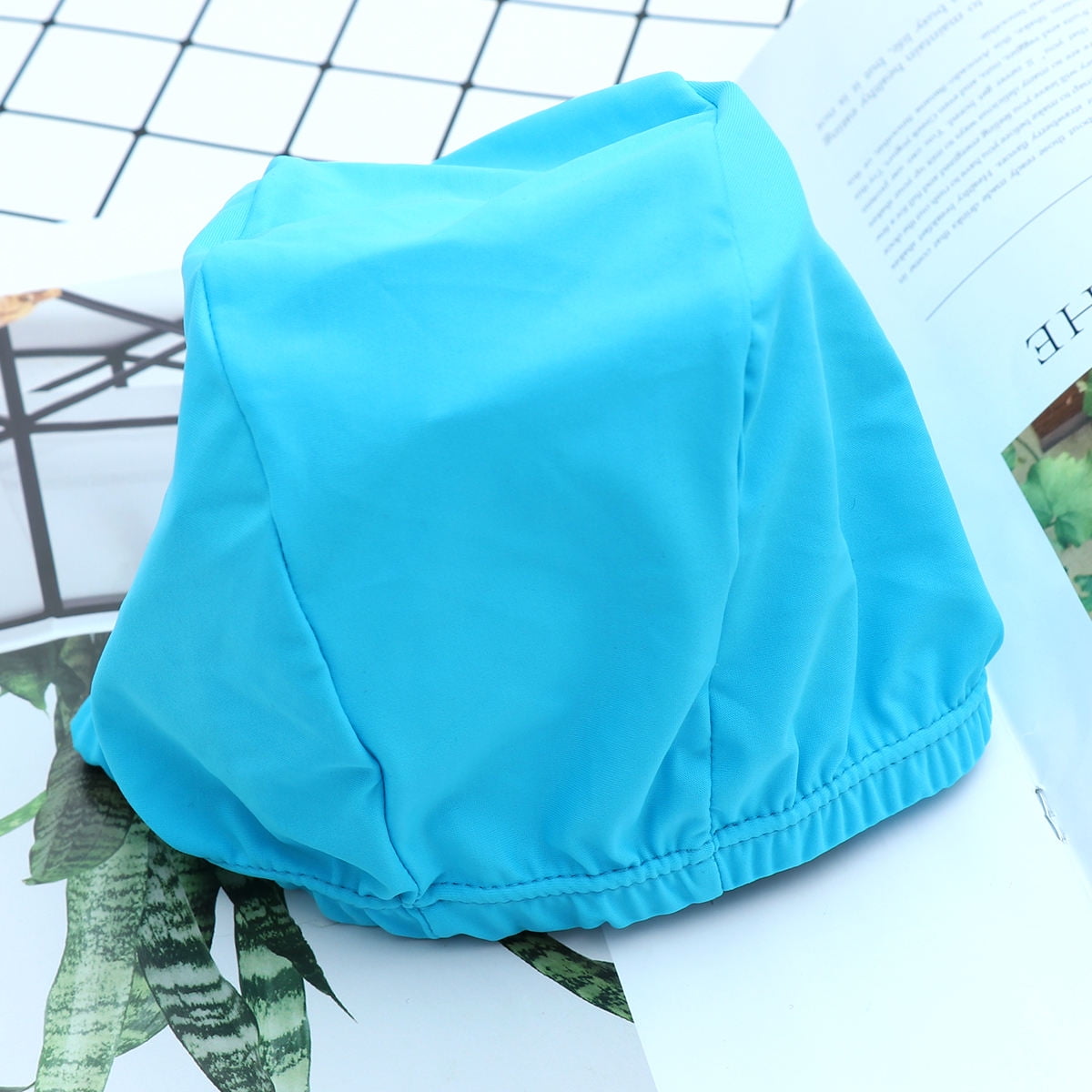 SWETRACE 2Pcs Swim Cap for Long Hair Polyester Round Waterproof UV Protection for Adults 11.8x4.7x0.2in