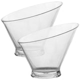 SWETRACE 2Pcs Plastic Dessert Bowls for Food Serving Clear and Portable