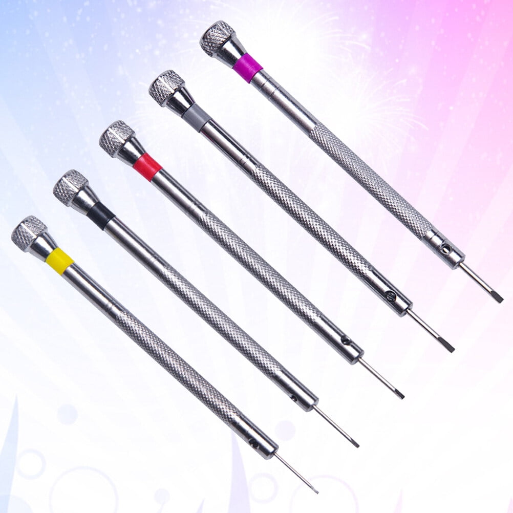 SWETRACE 5Pcs Steel Screwdriver for Watch Repair Eyeglasses Repair Compact Size 9x0.8cm
