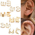 SPRING PARK Men Women Ear Cuff Wrap Earrings, 12 Pieces Gold