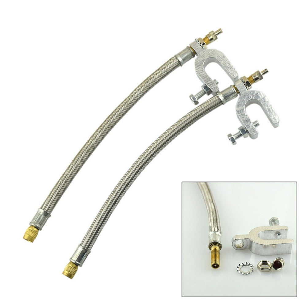 2 Pieces Dual Wheel Valve Stem Extender Extention 9.8' Stainless Steel Flexible
