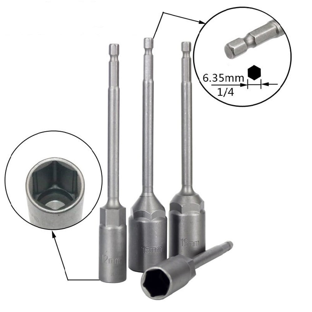 1Pc 150Mm Hexagon Nut Driver Drill Bit Adapter Socket Wrench Extension Sleeve 9Mm Smile Home 14Mm