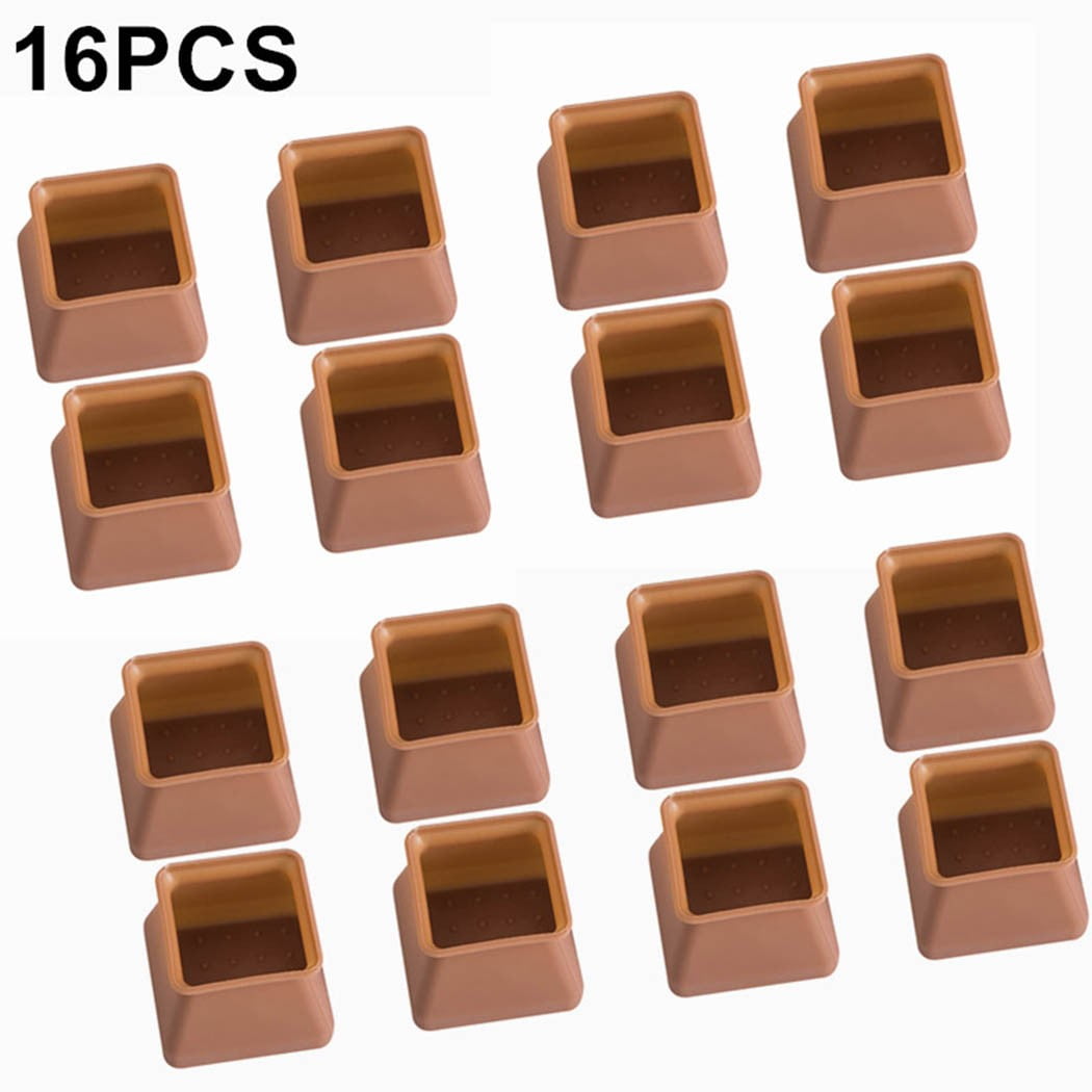 16 Pcs Upgraded Silicone Chair Legs Cap Felt Bottom Anti-Noise Pads Furniture Sofa Feet Anti-Slip Pad Wood Floor Protectors Mats 16Pcs