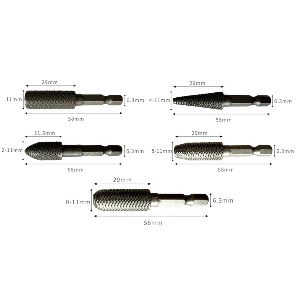 Hex Shank Rotary Steel File Drill Bits Burrs Grinding Grooved Sanding Engraving Tool Set for Metal Wood Plastic Tool Set