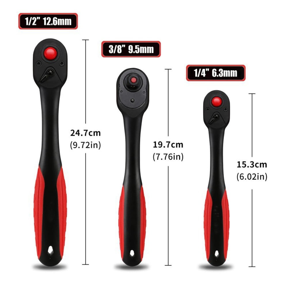 72 Tooth Ratchet Wrench Driver Quick-Release Socket Wrench 9.5Mm Fangkenuo 6.35Mm