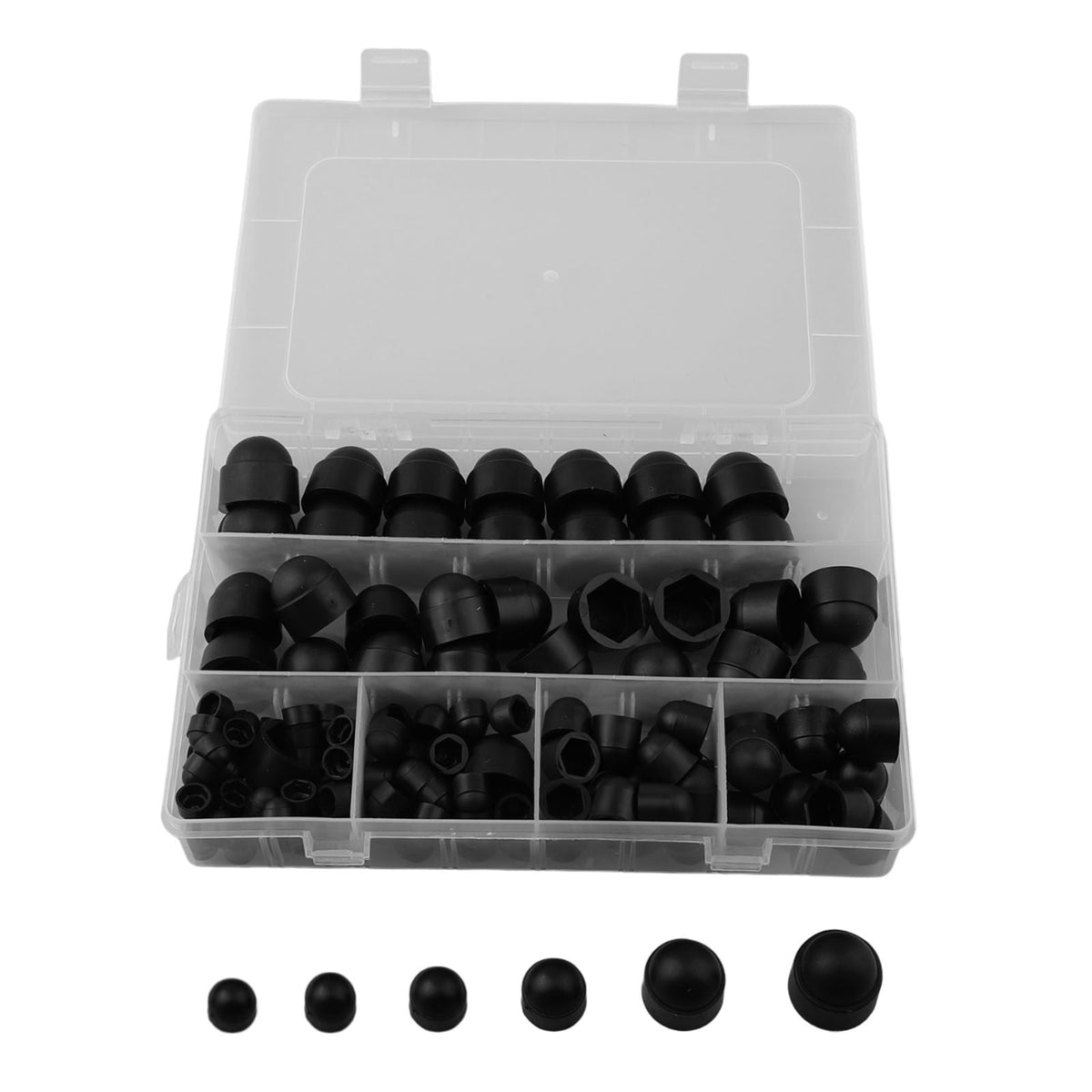 GLFS 145pcs Protective Cap for Screws Hexagonal Cover Cap Black for Nuts Screws Bolts