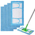 Reusable Microfiber Mop Pads for Swwiffer Sweper & All 10-12 Inch Flat Mop, Upgraded Wet Dry Cleaning Pads for All Hard-Floor, Reusable & Washable Sweeper Refills (4 Pack) Blue