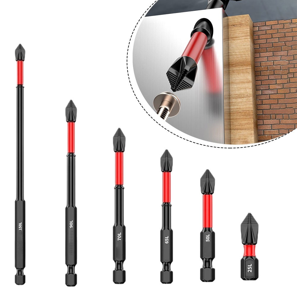 2/6Pcs 25-150Mm Non-Slip Screwdriver Bits Ph2 Magnetic Batch Cross Screw Electric Tips Head Cross Screwdriver Drill Bit Tool Set 2Pcs 25Mm Smile Home 2Pcs 50Mm