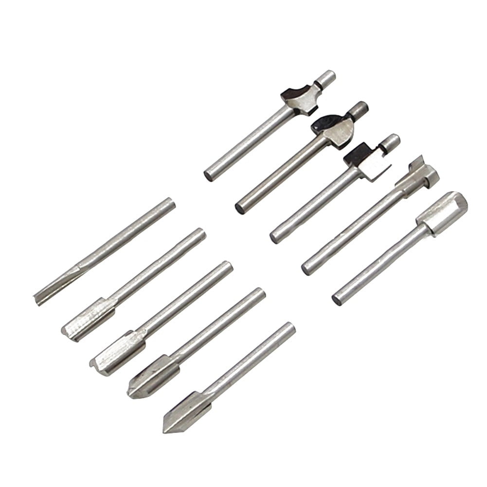 10Pcs Hss Router Bits Wood Cutter Milling Fits Dremel-Rotary Tool Set 1/8" 3Mm Shank Carpentry Router Bits For Rotary Tools Diy A Smile Home