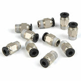 10Pcs Pc4-M10 External Thread Straight Pneumatic Connector Stainless Steel Ptfe Tube Push In Quick Fitting Connectors Extruders Smile Home