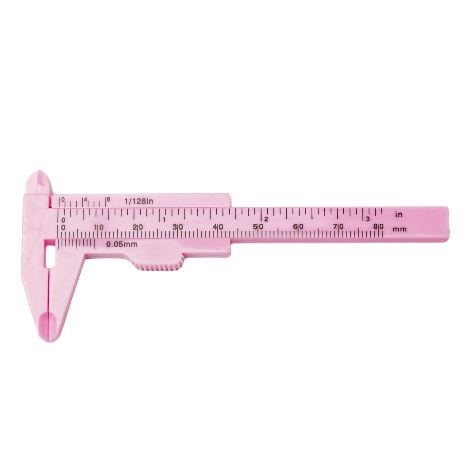 1X 0-80Mm Plastic Sliding Vernier Caliper Gauge Measure Tool Double Scale Ruler For Jewelry/Antiques Measurement Rose Red Smile Home Pink