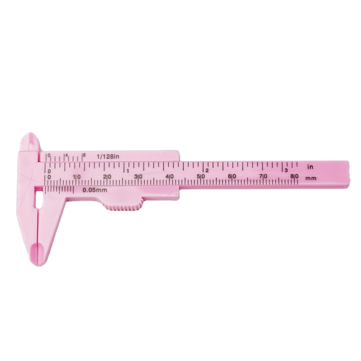 1X 0-80Mm Plastic Sliding Vernier Caliper Gauge Measure Tool Double Scale Ruler For Jewelry/Antiques Measurement Rose Red Smile Home Pink