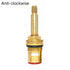 Shower Bath Taps Valve Cartridge Quarter Turn Flow Long Tall Stem Insert 20 1/2" Bathroom Fixture Faucet Replacement Parts Anti-Clockwise Smile Home Anti-Clockwise