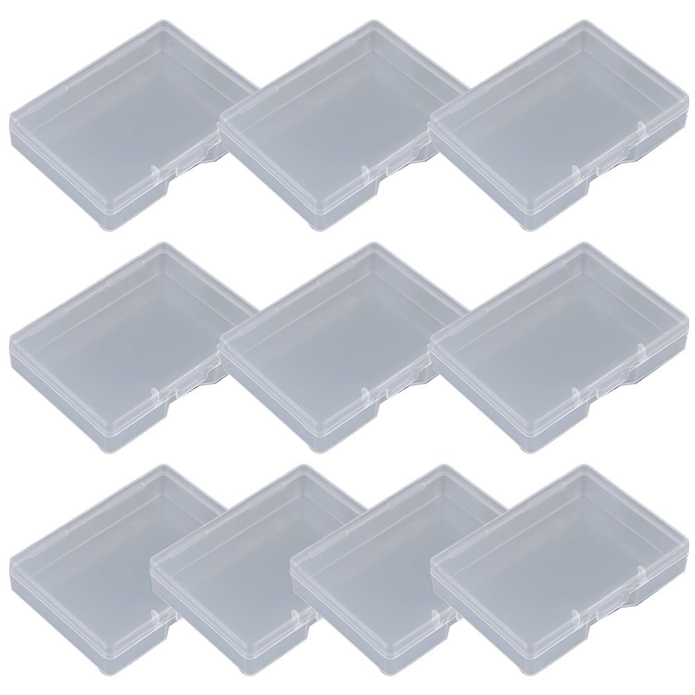 10pcs Transparent Plastic Storage Box Rectangle Box Case For Parts Tools Storage Box Jewelry Earring Display Case Bead Container 1# Smile Home 3#